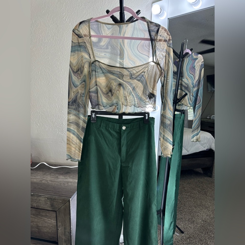 Green comfy pants